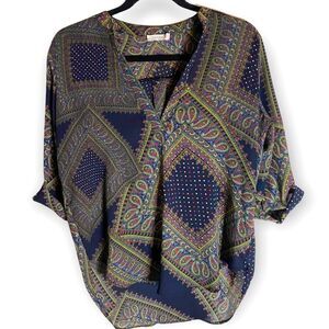 Lush (S) Paisley Printed Chiffon Blouse